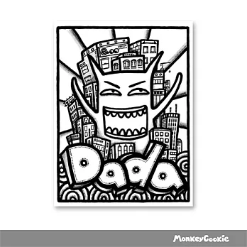 「MonkeyCookie」明信片黑白系列- DaDa（經典款）