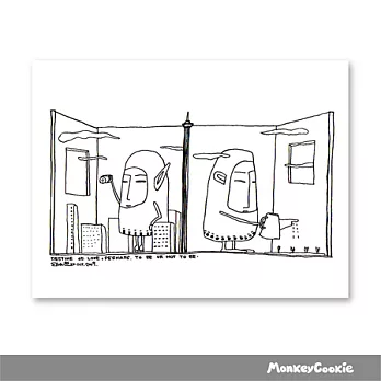 「MonkeyCookie」明信片黑白系列- 兩地