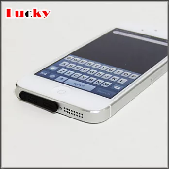 iPhone 5專用一體成形連體式《耳機孔塞+傳輸底塞》（黑色）