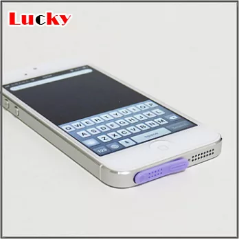 iPhone 5專用一體成形連體式《耳機孔塞+傳輸底塞》（紫色）