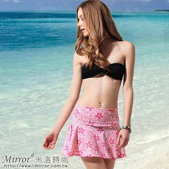 【Mirror米洛時尚】超Young海灘圓裙MIT台灣製造(可外穿)S白底粉花