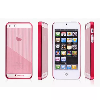 Comma iPhone 5 透明電鍍殼-清雅系列桃紅色