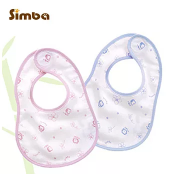 小獅王辛巴 白竹纖紗布餵奶小圍兜藍