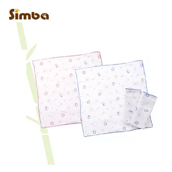 小獅王辛巴 白竹纖紗布手帕-3入藍