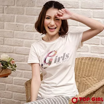 【TOP GIRL】英倫甜心圓領Tee-女(純米白)S純米白