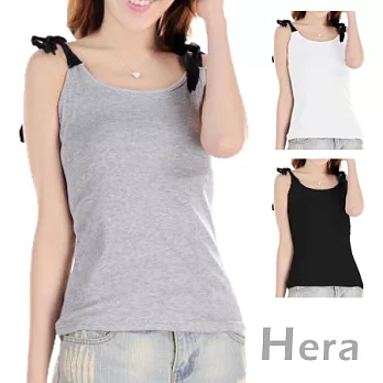 【Hera】俏麗百搭 棉質綁帶柔軟小背心(三色－灰色)