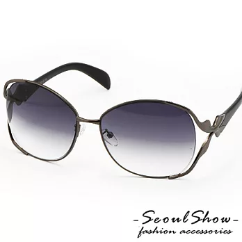 【Seoul Show】展翅蝶飛漸層色調太陽眼鏡(3554 亮黑)