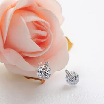 Enya★璀燦閃亮水鑽耳環銀色