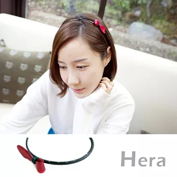 【Hera】果色浪漫 可愛不對稱蝴蝶結造型髮箍(四色－女王紅)