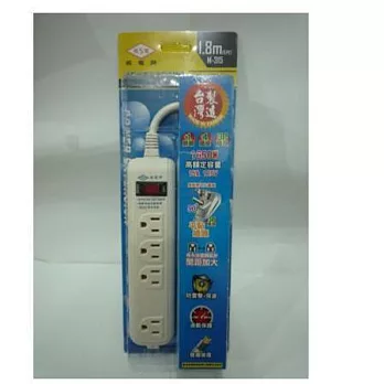 威電 1開4插座3孔延長線6尺(M315-6尺)