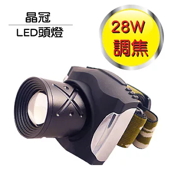 晶冠充電式28W亮度可調焦LED頭燈