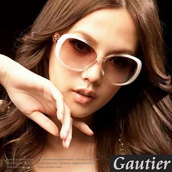 【Gautier】水原希子名模！小臉大框太陽眼鏡-象牙白