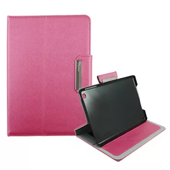 Lilycoco iPad mini 超輕巧多功能 髮絲紋 側掀皮套桃紅