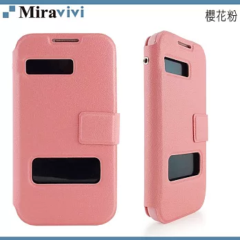 Miravivi Samsung Galaxy S4 (I9500) 感應觸控可立式筆記本皮套櫻花粉