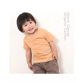 【藍天畫布】花園系列~100%有機棉 幼兒口袋短袖T恤-稻禾色90稻禾