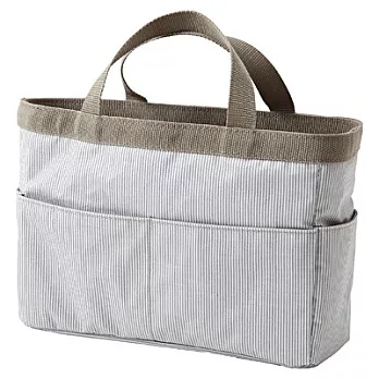 [MUJI 無印良品]TPU小物收納化妝包/灰條紋