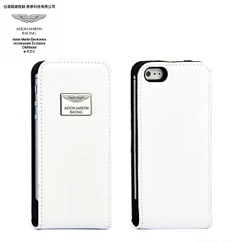Aston Martin Racing iPhone 5 專用真皮皮套 - 奢華系列 優雅白