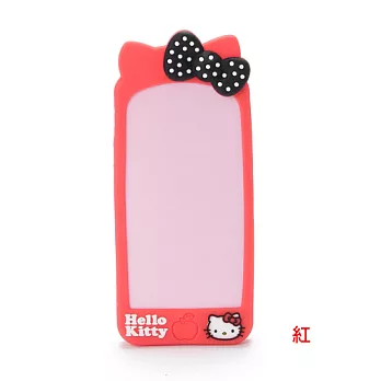 SANRIO HELLO KITTY貓耳緞帶矽膠 iPhone5保護殼(三色可選)紅色