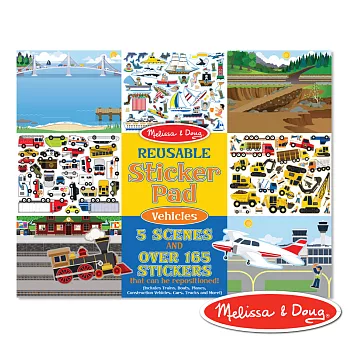 美國 Melissa & Doug 可重複貼貼紙收藏簿 - 交通工具