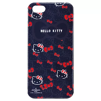 SANRIO HelloKitty×AMONNLISA 滿版黑紅蝴蝶結 iPhone5保護殼