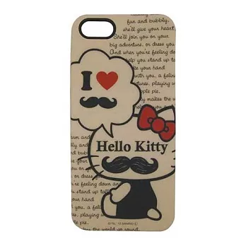 SANRIO HELLO KITTY翹鬍子系列 iPhone5保護殼(法式翹鬍子)