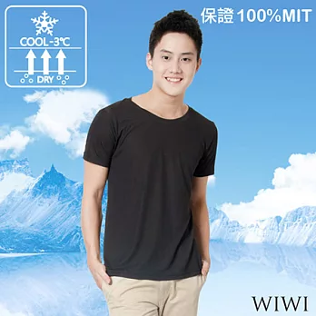 【WIWI】保證100%MIT遮熱吸排節能涼感圓領衫(經典黑 男 M-XL)XL經典黑