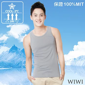 【WIWI】保證100%MIT遮熱吸排節能涼感圓領背心(城市灰 男 M-XL)L城市灰