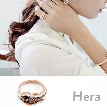 【Hera】韓國飾品滿鑽蛇形造型戒指/尾戒(二色-魅影金)