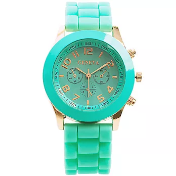 Watch-123 繽紛馬卡龍-爆款輕甜時尚果凍腕錶-薄荷綠