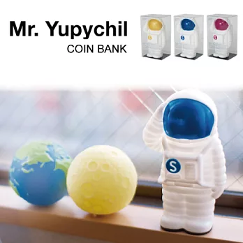 日本 Dreams Mr. Yupychil Coin Bank 太空人造型存錢筒地球藍