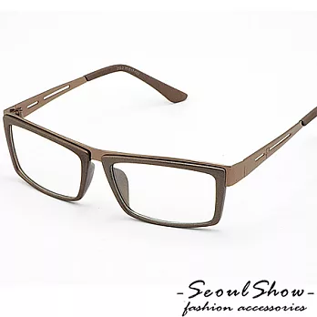 【Seoul Show】獨特品味　方框平光眼鏡 (215 咖啡)