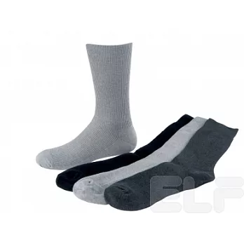 ELF 竹炭條紋男休閒除臭襪- 黑/深灰/淺灰 共6雙入 (5025)