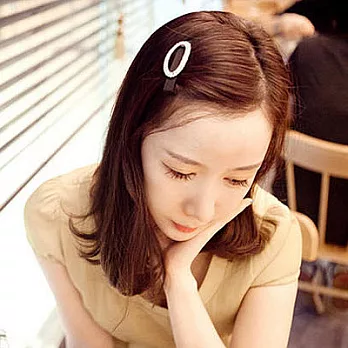 [Bling Q]韓國原單水鑽晶漾橢圓形髮夾