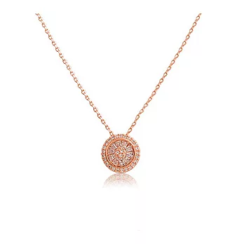 Enya★迷人風情 精緻圓形鑽飾項鍊玫瑰金
