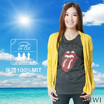 【WIWI】保證100%MIT抗UV透氣輕涼披肩開襟針織外套(芥末黃 女 M-XL)M芥末黃