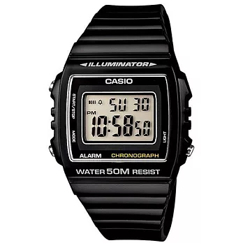 CASIO卡西歐LED多彩大字幕電子數位錶W-215H-1A