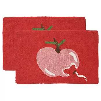 蘋果咬一口止滑踏墊(二入)-紅色