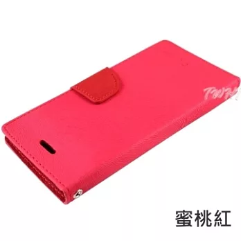 CityBoss 華碩 PadFone Infinity A80 變形手機3 可立式貂紋薄型筆記本皮套蜜桃紅