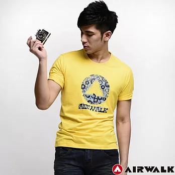 【美國 AIRWALK】元素時代棉圓領Tee-男(暖深黃)L暖深黃-L