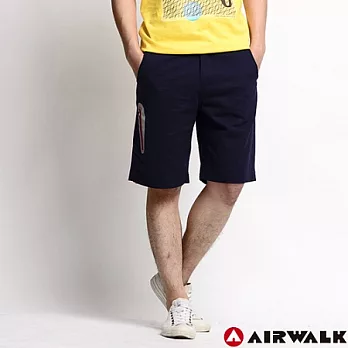 【美國 AIRWALK】極簡男型平織休閒褲-男(深海藍)XL深海藍-XL