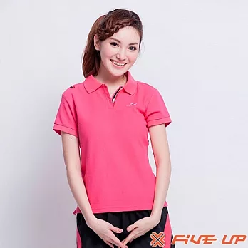【FIVE UP】雅致純色POLO衫-女(深桃紅)S深桃紅-S
