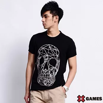 【美國X GAMES】骷髏耍酷棉圓領Tee-男(神秘黑)M神秘黑-M