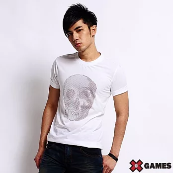 【美國X GAMES】骷髏密碼棉圓領Tee-男(經典白)M經典白-M