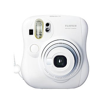 富士instax mini 25拍立得相機 白色(公司貨)+空白底片1捲+硬殼包