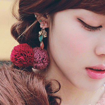 【PinkyPinky Boutique】可愛復古手工花鳥籠耳環(粉紅色)