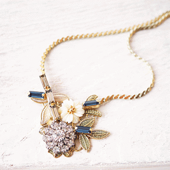【PinkyPinky Boutique】日系風花朵手工水鑽項鍊
