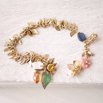 【PinkyPinky Boutique】日系甜美金葉子花園手鍊
