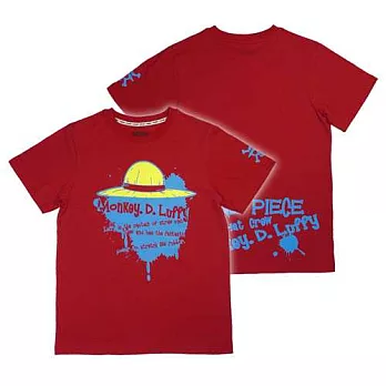 航海王-潮流T-shirt(魯夫)S紅色