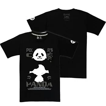 北極熊café-潮流T-shirt(貓熊)S黑色