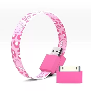 Mohzy 環型 USB & iPhone 傳輸線 KITTY 限量版粉紅豹紋